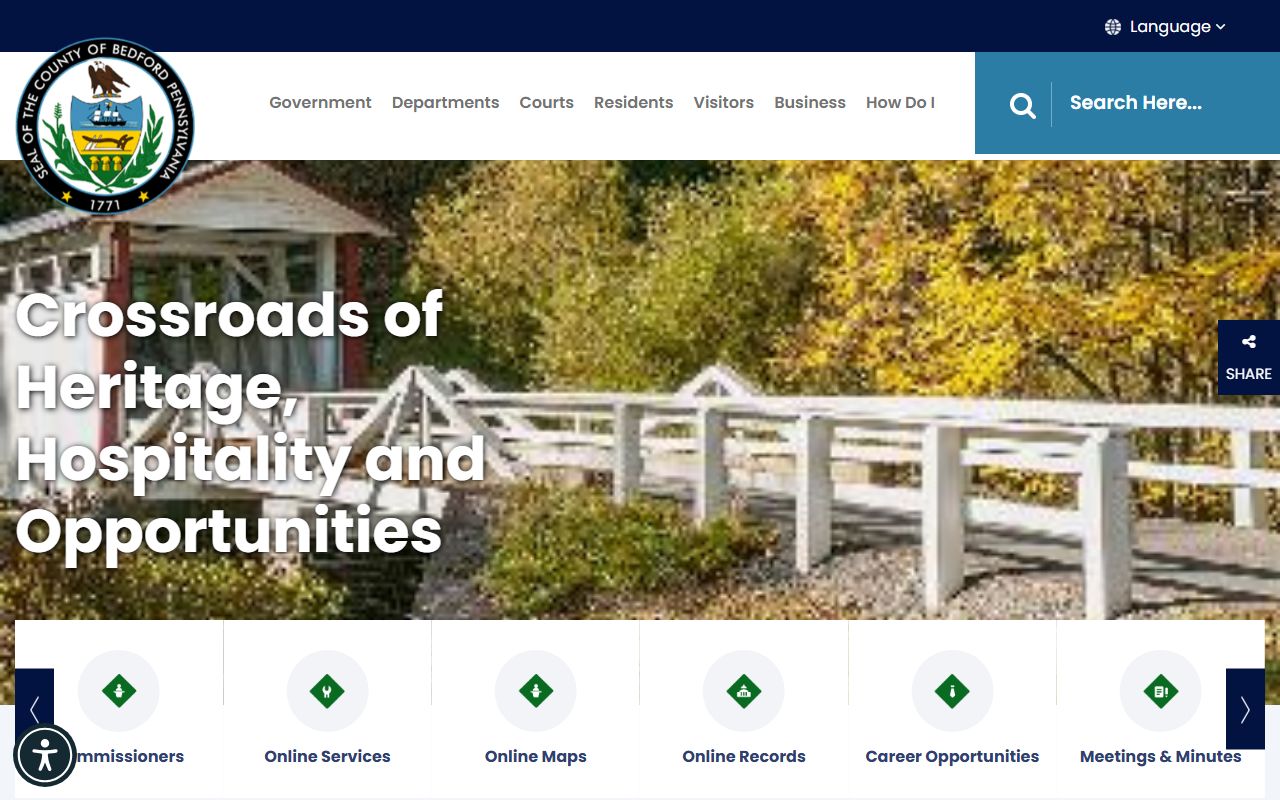 Bedford County Sheriff Office website for police blotter records