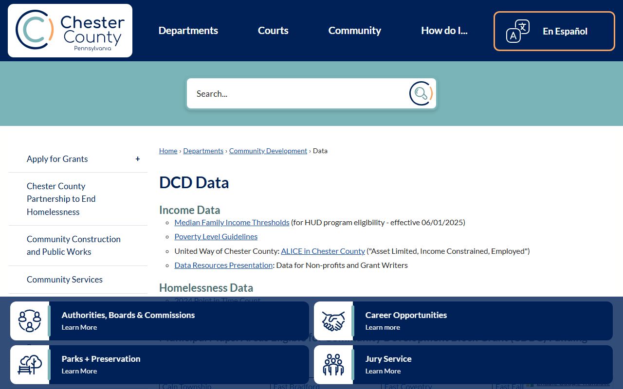 Chester County Sheriff services page for public records and law enforcement records