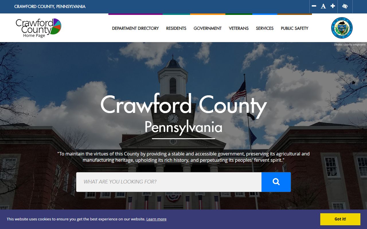 Crawford County Sheriff Office website for police blotter and law enforcement records