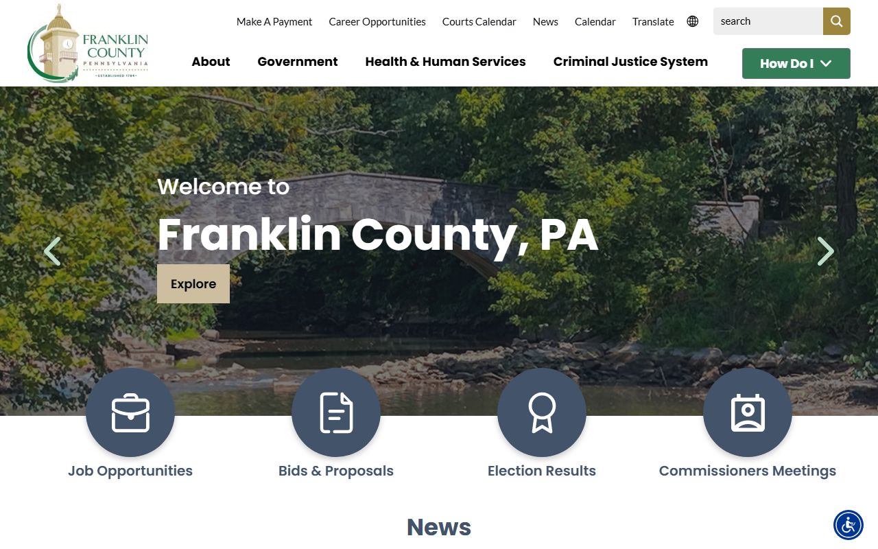 Franklin County Sheriff Office website for police blotter and public records access