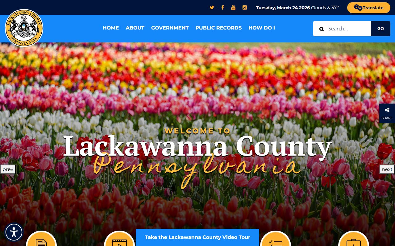 Lackawanna County official portal for police blotter records and government services