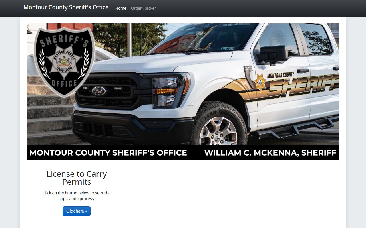 Montour County Sheriff permit portal for License to Carry Firearms applications